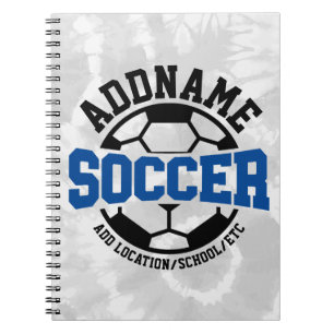 Caderno Espiral Tie-Dye da Equipe do Jogador de Futebol do ADD Per