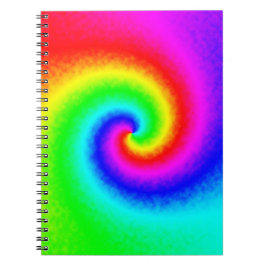 Caderno Espiral Tie Dye Rainbow Swirl Hippie Boho Chic