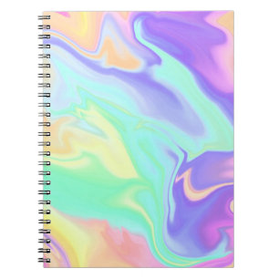 Caderno Espiral Tie Dye Swirl Marble Retro Groovy