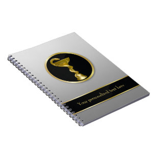 Caderno Espiral Tigela Médica de Higia Dourada Profissional