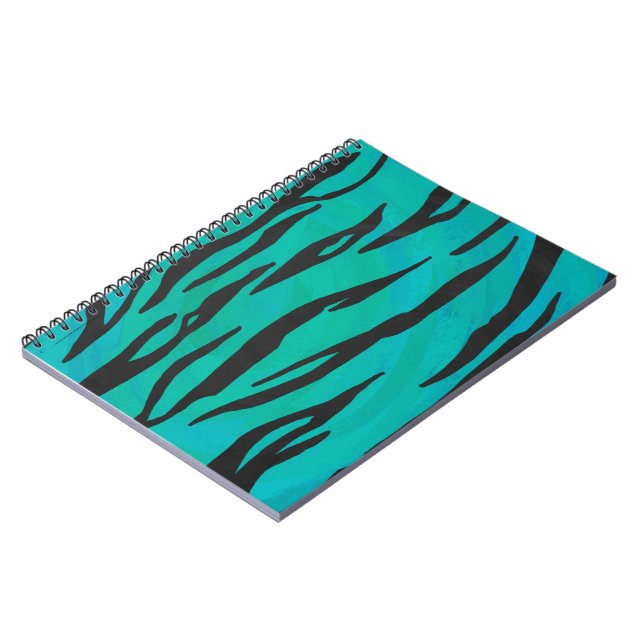 Caderno Espiral Tiger Black and Teal Impressão (Left Side)