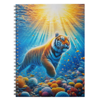 Caderno Espiral Tiger inside the ocean