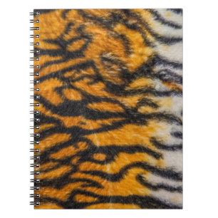 Caderno Espiral Tiger modelou fundo abstrato, animal, ásia. 
