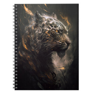 Caderno Espiral Tiger Retrait Animal Nature Willife Painting Art
