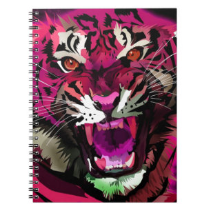 Caderno Espiral Tiger Roar - Pink