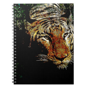 Caderno Espiral tíger selvagem selvagem do animal selvagem do pred