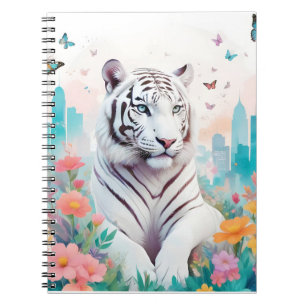 Caderno Espiral Tiger Vintage Animal Nature Forest
