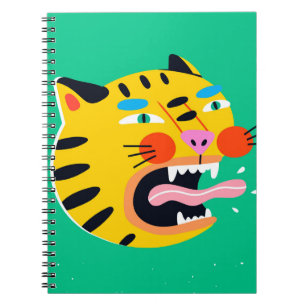 Caderno Espiral tigre abstrato