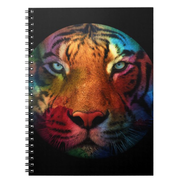 Caderno Espiral Tigre Arco-íris (Frente)