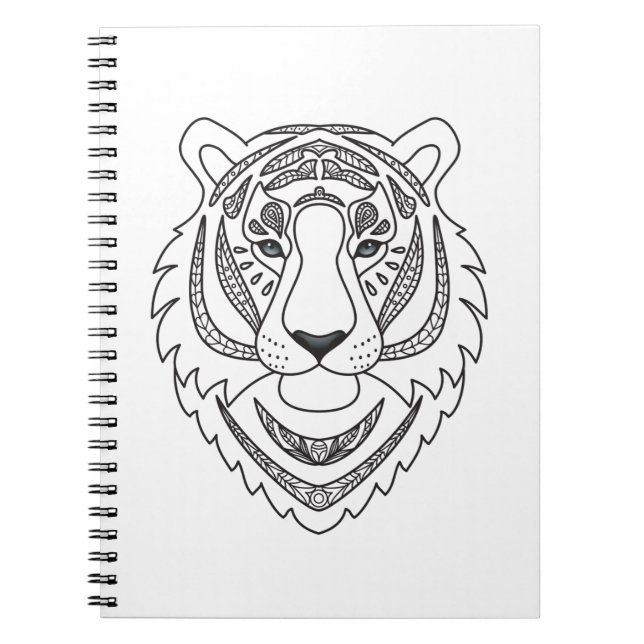 Caderno Espiral Tigre branco inspirado (Frente)