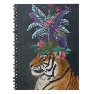 Caderno Espiral Tigre com Auscultadores Tropicais