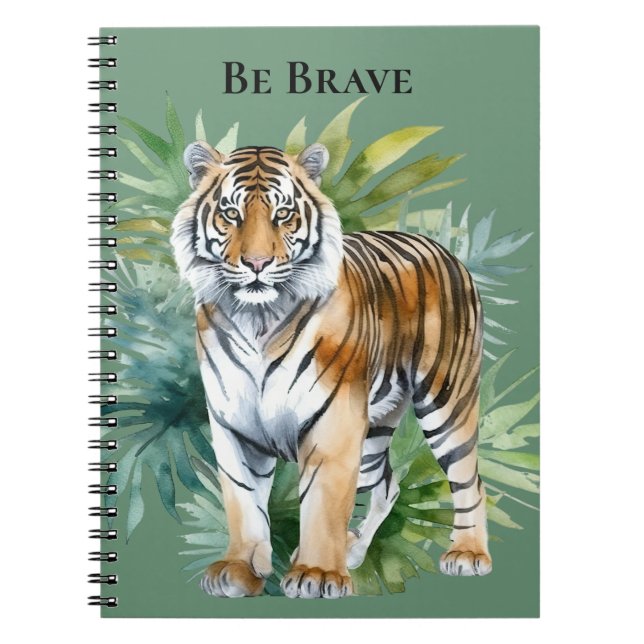 Caderno Espiral Tigre com Folhas (Frente)