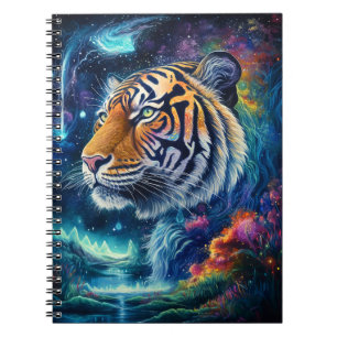 Caderno Espiral Tigre Cósmico