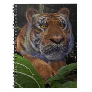 Caderno Espiral Tigre de agachamento