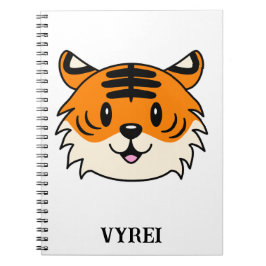 Caderno Espiral Tigre de Cartoon Sorridente