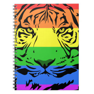 Caderno Espiral Tigre do arco-íris