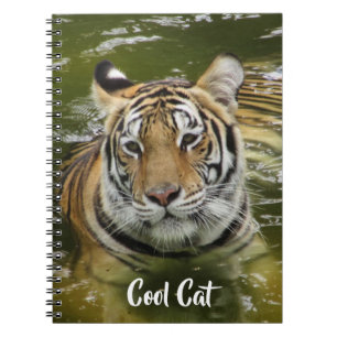 Caderno Espiral Tigre na água