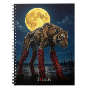 Caderno Espiral Tigre Pernas Brilhantes gótico Surrealista