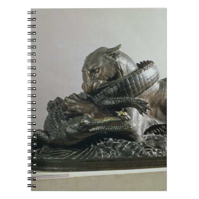 Caderno Espiral Tigre que devora um jacaré, 1832 (bronze) (Frente)