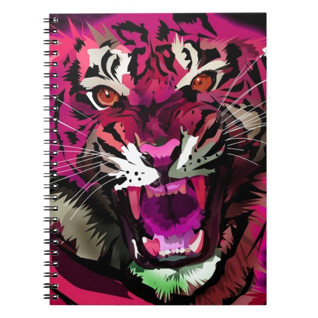 Caderno Espiral Tigre - Rosa (Frente)