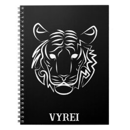 Caderno Espiral Tigre Tribal Negro e Branco