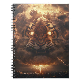 Caderno Espiral Tigre Trovão Erguendo-se da Tempestade
