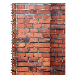 Caderno Espiral tijolo de parede castanha