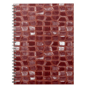 Caderno Espiral Tijolos de vidro vermelho escuro Padrão geométrico