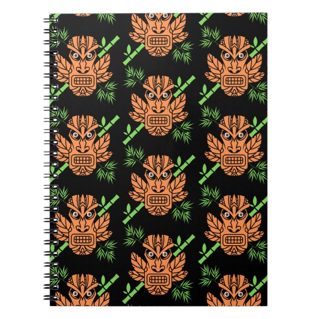 Caderno Espiral Tiki tropical (Frente)