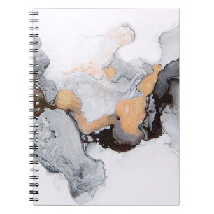 Caderno Espiral tinta abstrato e fundo acrílico. Tendência 2018. L