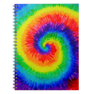 Caderno Espiral Tinta de Álcool Rainbow Tie-Dye
