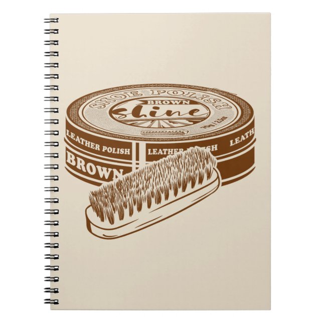 Caderno Espiral Tinta de cor calçado castanha (Frente)