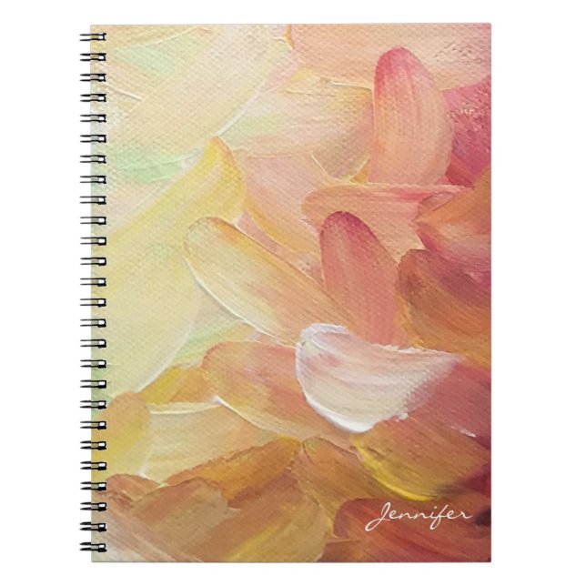 Caderno Espiral Tinta de óleo de Ouro Vermelho Personalizado Moder (Frente)