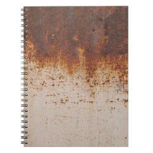 Caderno Espiral Tinta descascada, textura enferrujada de parede.