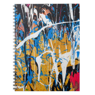 Caderno Espiral Tinta pingada colorida: parede de grafite.