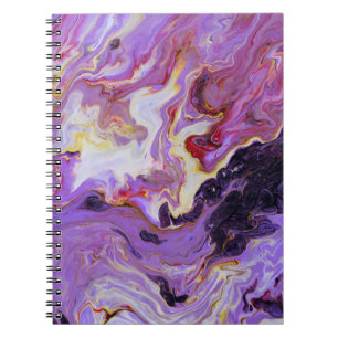 Caderno Espiral Tintas acrílicas coloridas, abstrato.