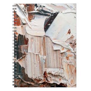 Caderno Espiral Tintas e alivios de óleo pastoso em relevo. Protoc