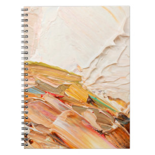 Caderno Espiral Tintas e alivios de óleo pastoso em relevo. Protoc