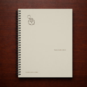 Caderno Espiral Tinteiro Dark Academia – Biblioteca Vintage Minima