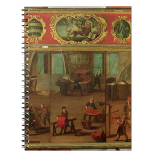 Caderno Espiral Tintureiros de pano que demonstram seus comércio