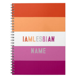 Caderno Espiral Tipo de letra LGBTQ personalizado do sinalizador l
