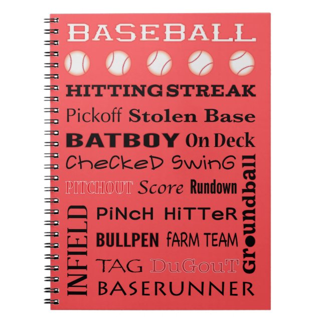 Caderno Espiral Tipografia BASEBALL (Frente)