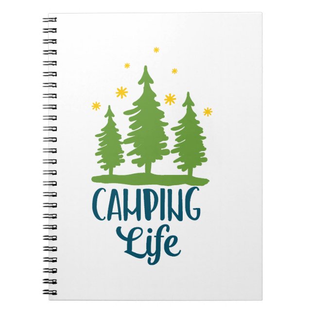 Caderno Espiral Tipografia da Vida de Camping (Frente)