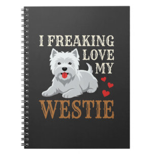 Caderno Espiral Tipografia de Amor ao Cão Westie