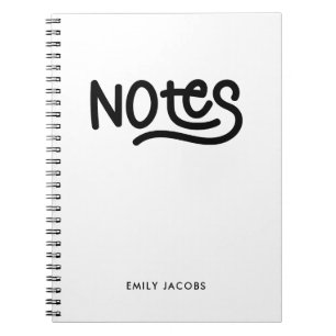 Caderno Espiral Tipografia de Notas de Escrita à Mão Negrito Minim