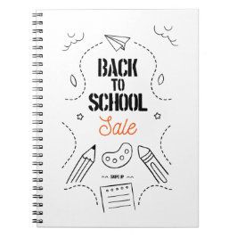 Caderno Espiral Tipografia de Volta às Aulas Design