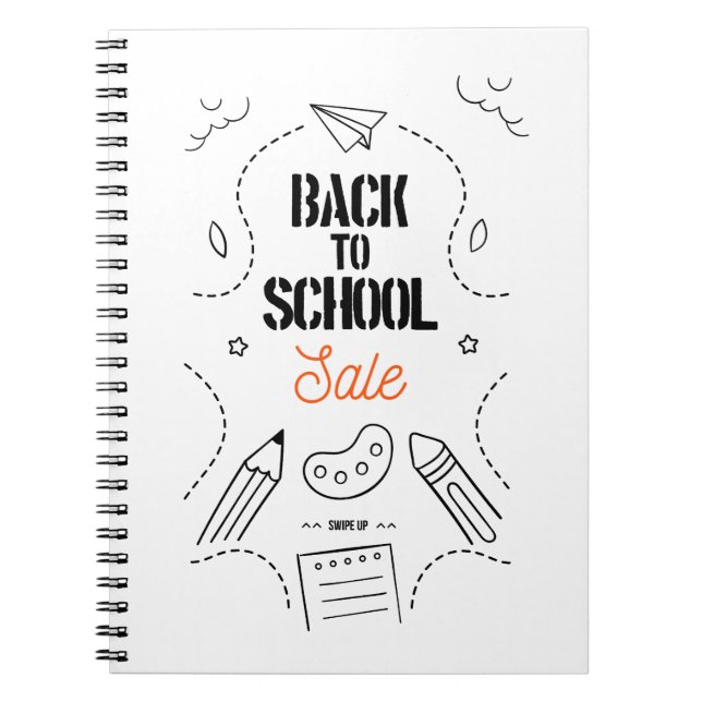 Caderno Espiral Tipografia de Volta às Aulas Design (Frente)