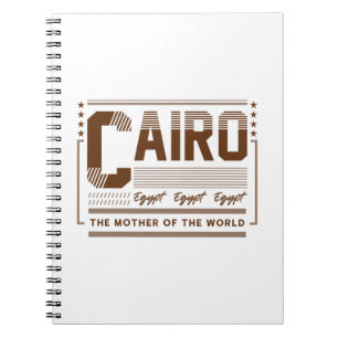 Caderno Espiral Tipografia do Cairo Egito Gráfico Design Moderno