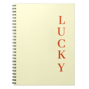 Caderno Espiral Tipografia "LUCKY" personalizada