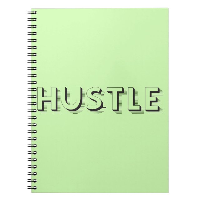 Caderno Espiral Tipografia Moderna Hustle (Frente)